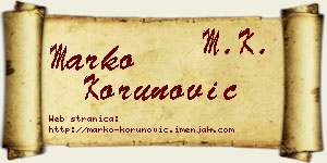 Marko Korunović vizit kartica